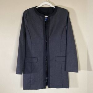Pendleton 100% Virgin Wool Open‎ Jacket/Blazer Women’s Gray Black Sz 6